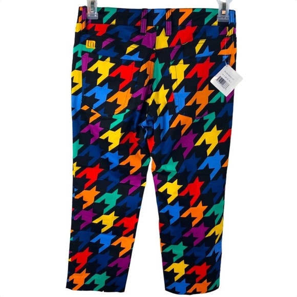 Loudmouth Ladies Razzle Dazzle WC Pants Sz 2 NWT Cropped Capri Golf Colorful - Picture 2 of 6